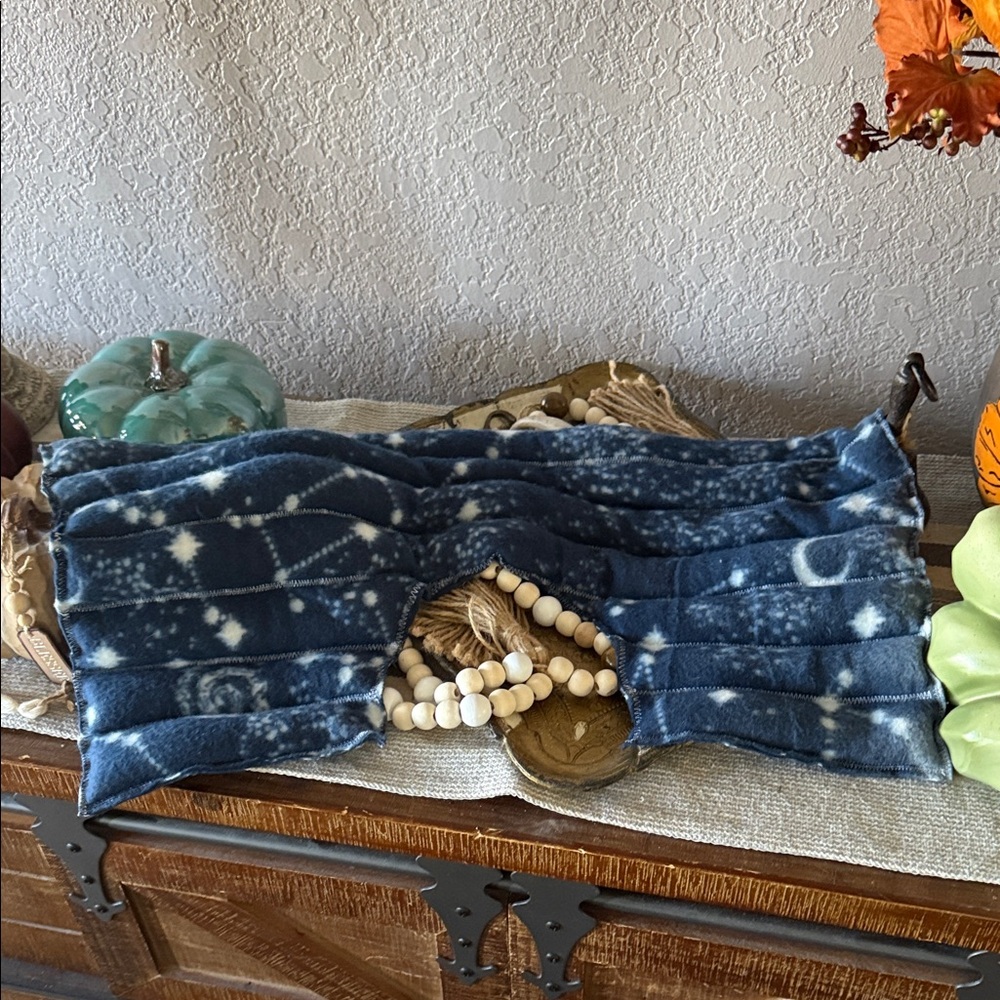 Handmade Blue Star Patterned Fleece Hot/Cold Rice Neck Pad